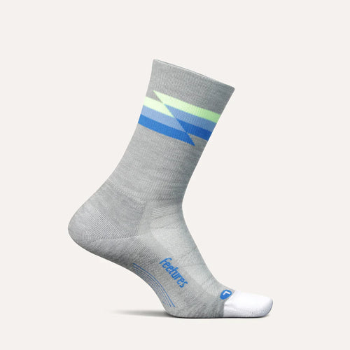 Feetures Socks - Elite Light Cushion - Mini Crew - Synthwave Gray