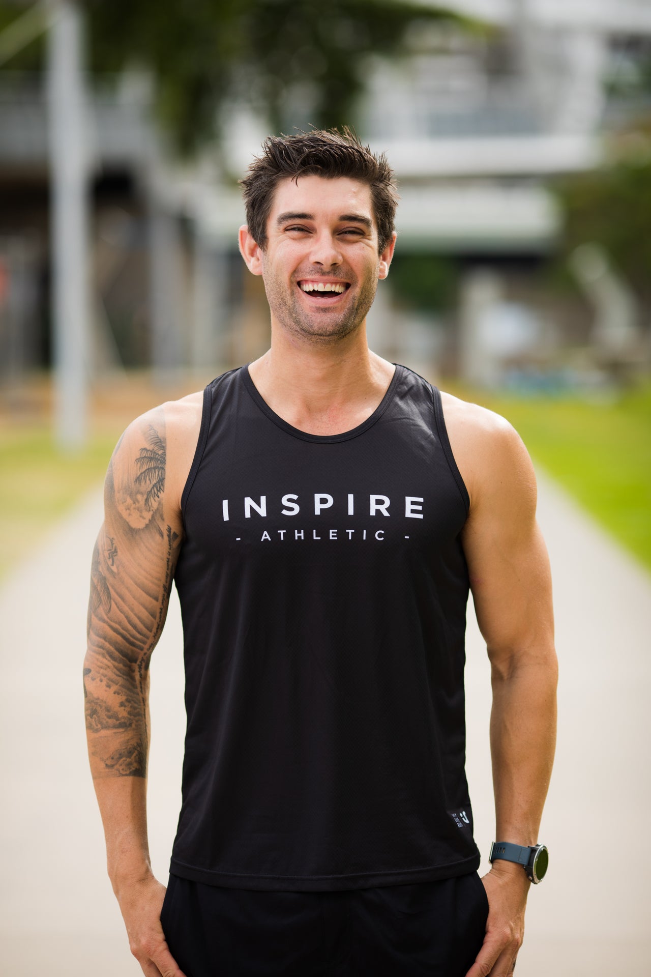 Unisex Running Singlet - Black